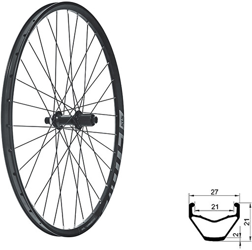 Zapletené kolo zadní KLS VALOR 21 DSC R, 28/29", black