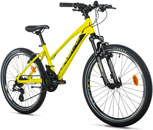 LEADER FOX Spider 24" Girl Red, 14" (XS), dívčí, žluté