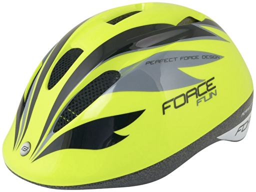 přilba dět.FO STRIPES fluo-čer-šedá M