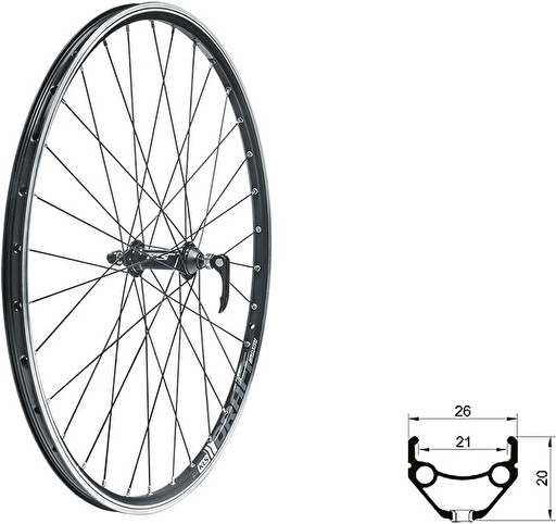 Zapletené kolo přední KLS DRAFT V-brake F, 28/29", black