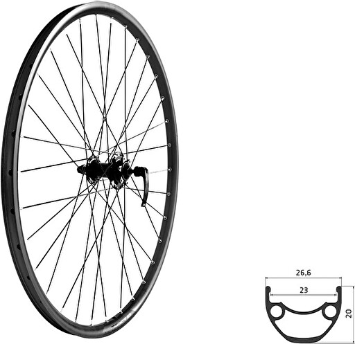 Zapletené kolo přední KLS DRAFT DSC 23 F, 28/29", black