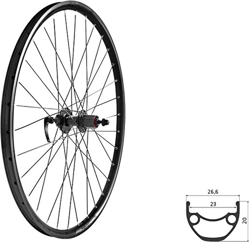 Zapletené kolo zadní KLS DRAFT DSC 23 R, 28/29", black