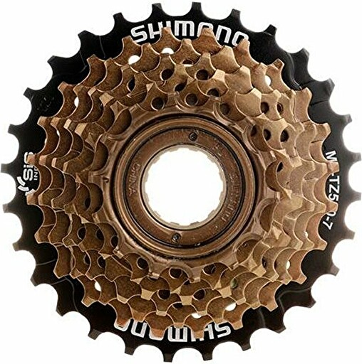 7-kolo SHIMANO MF-TZ500 14-28 zubů, hnědé/černé v krabičce